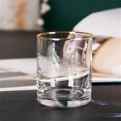 Gold Dotted DOF Whiskey Glass